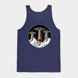 UFO Rainbow on mountains Tank Top